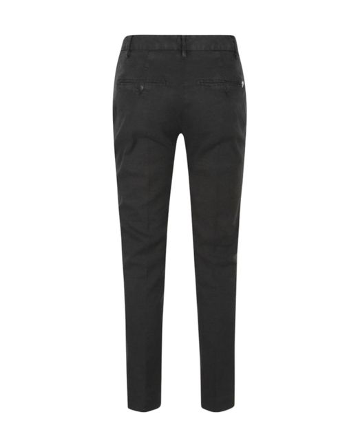 Dondup Black Perfect Logo-Plaque Trousers
