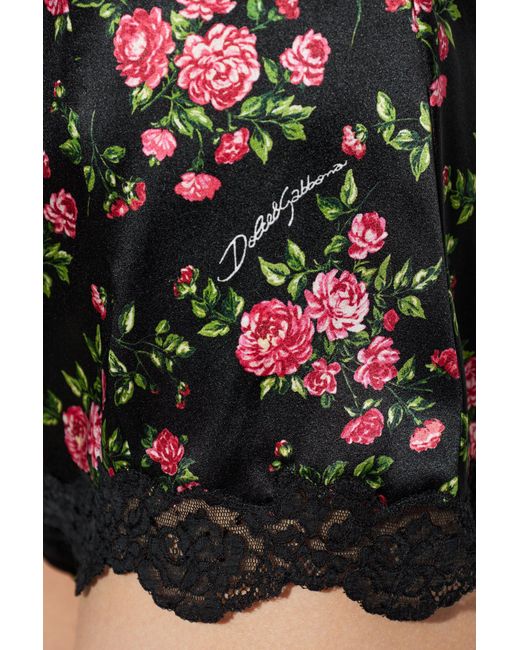 Dolce & Gabbana Red Floral Lace High-Waist Briefs