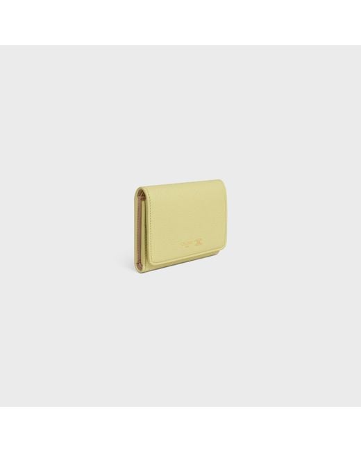 Céline Yellow Fine Wallet Triomphe Stamp