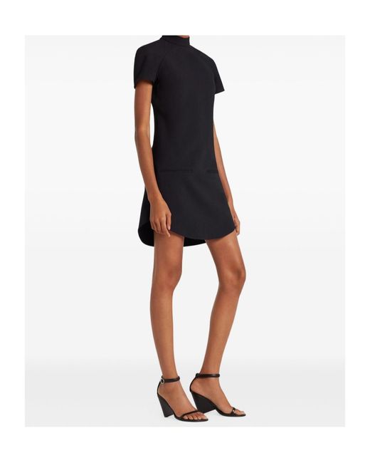 Courreges Black Funnel Neck Mini Dress