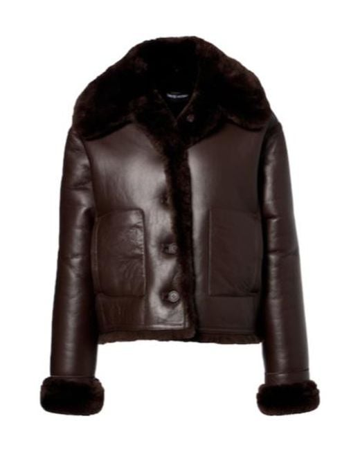 David Koma Black Reversible Shearling And Leather Jacket