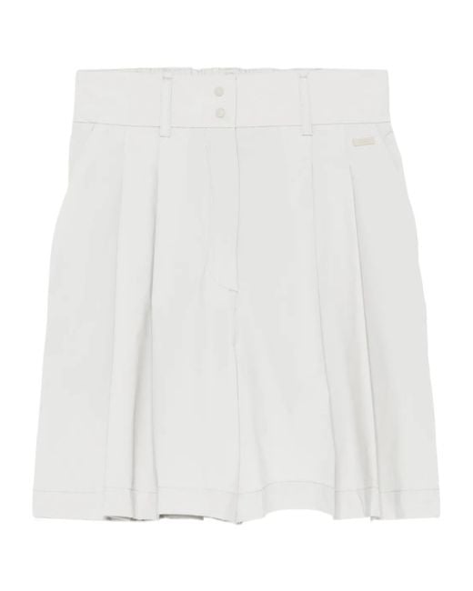 Herno White Elasticated Waistband Tailored Shorts