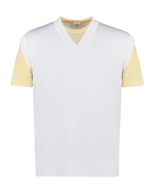 Tod's White Short-Sleeved Knitted T-Shirt for men