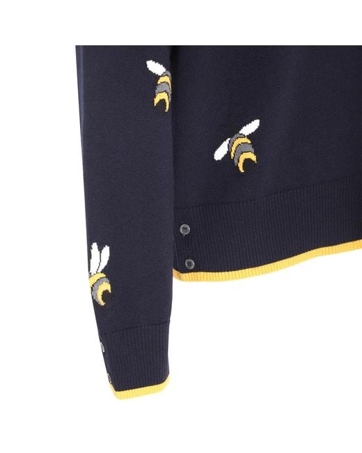 Thom Browne Blue Fine Knit Crewneck Jumper for men