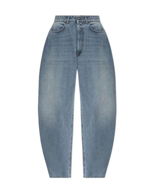 Rohe Blue Button Detailed Straight Leg Jeans