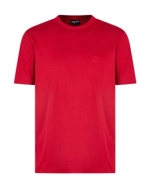 Giorgio Armani Logo Embroidered Crewneck T-Shirt for men
