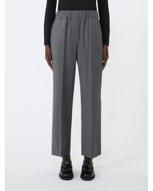 Weekend by Maxmara Gray Wool Flannel Trousers