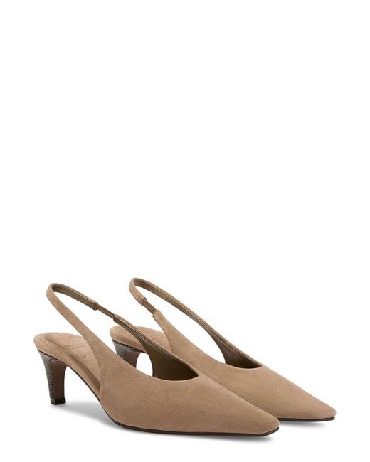 Brunello Cucinelli Brown Slingback Heeled Pumps
