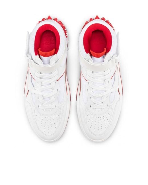 Christian Louboutin White Astroloubi Mid-Top Sneakers for men