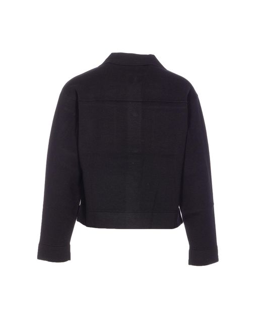 Max Mara Blue Long-Sleeved Casual Jacket