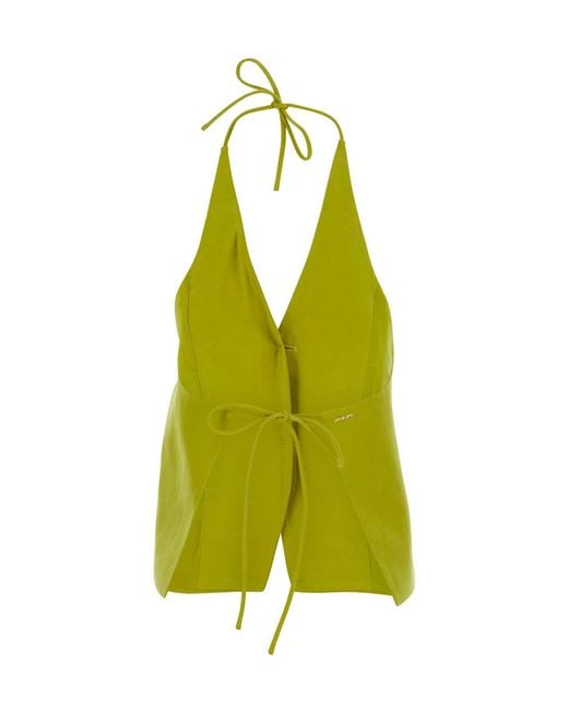 Twinset Green Halter Waistcoat