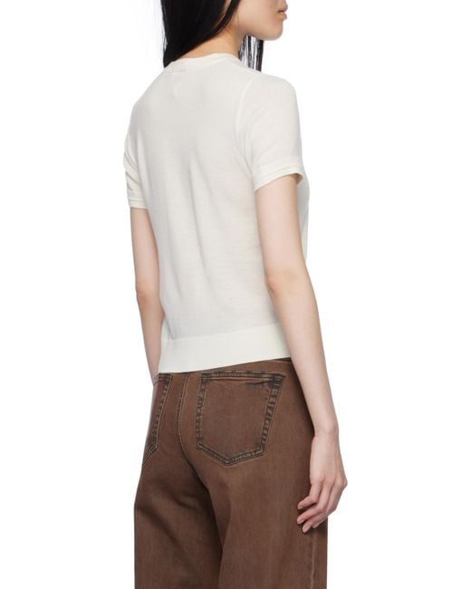 DIESEL White M-Aline Logo Embroidered Knitted Top