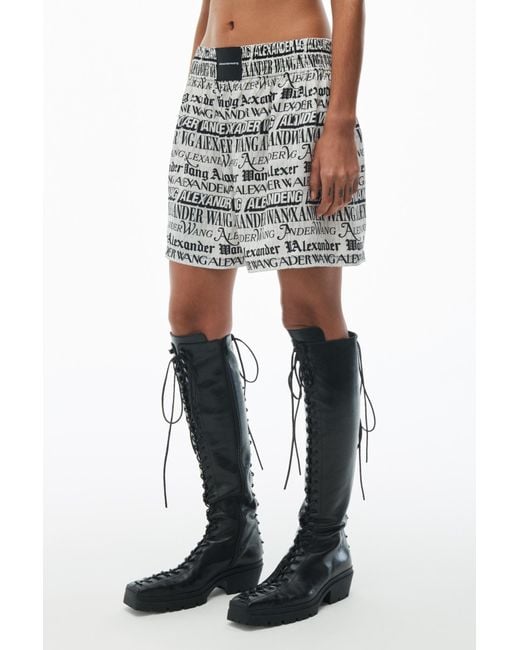 Alexander Wang Black Newspaper-Print Boxer Shorts