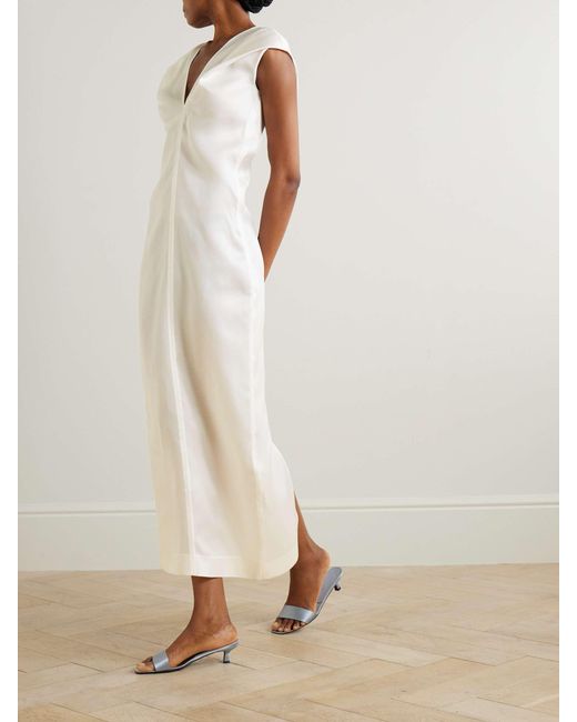 Khaite White The Ima Silk Dress