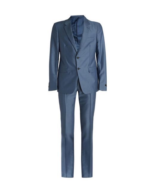 Prada Blue Single-Breasted Long-Sleeved Suit for men