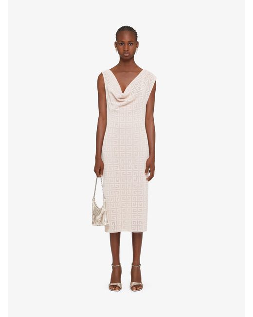 Givenchy White Monogrammed Drape Detailed Dress
