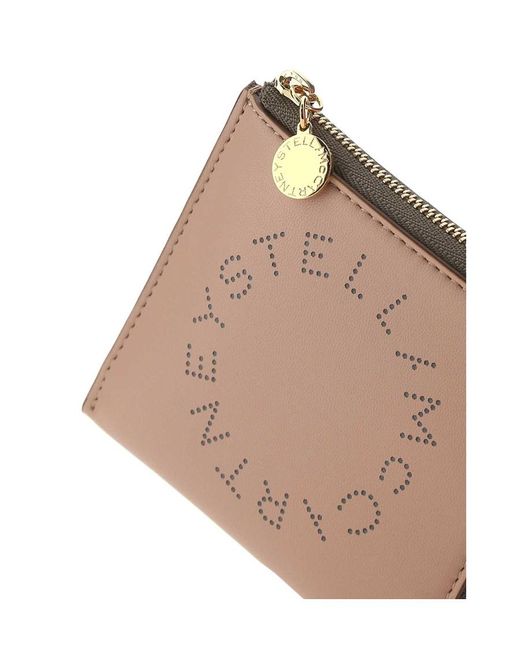 Stella McCartney Natural Logo Perforated Zipped Wallet