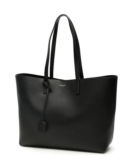Saint Laurent Black E/W Logo Detailed Tote Bag