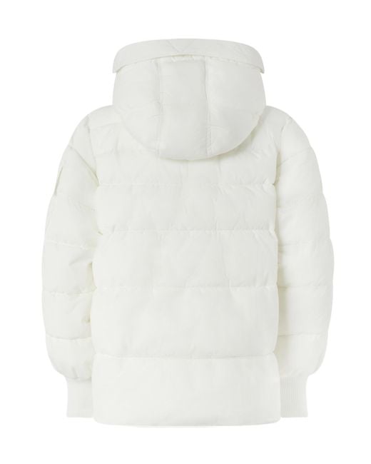 Pinko White Crusca Hooded Cape Jacket