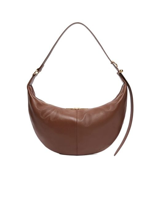 Sportmax Brown Nappa Leather Hobo Bag
