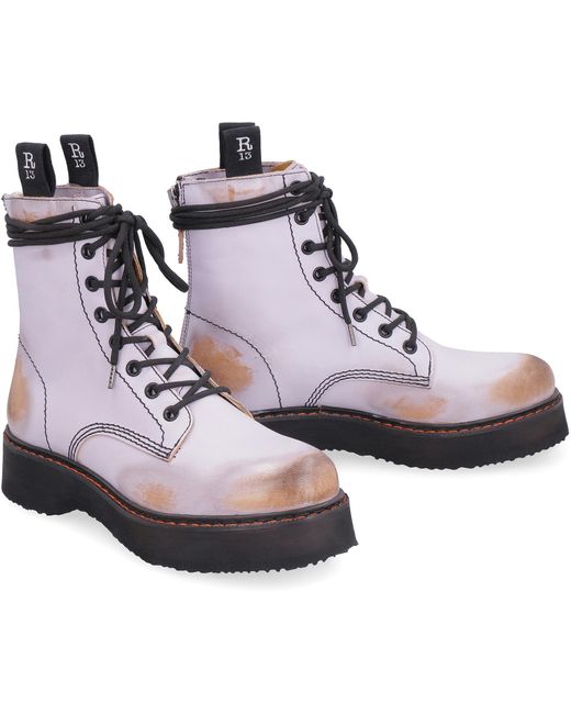 R13 Multicolor Lace-Up Boots