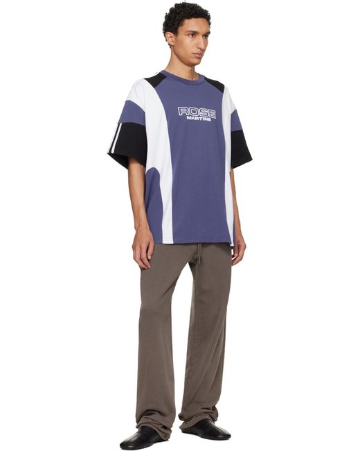 Martine Rose Blue Oversized Panelled T-Shirt for men