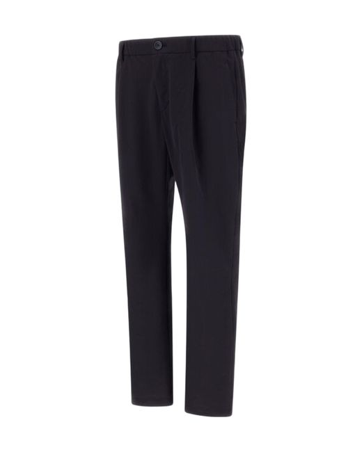 Herno Black Seersucker Trousers for men