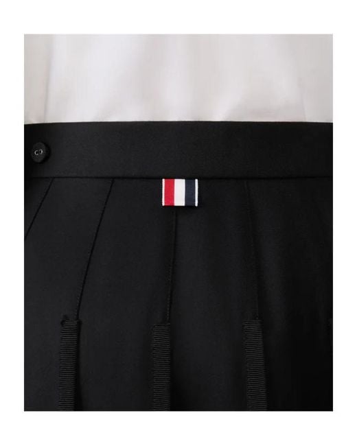 Thom Browne Black Super 120's Twill Pleated Skirt