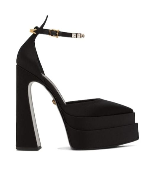 Versace Black Logo High Heels