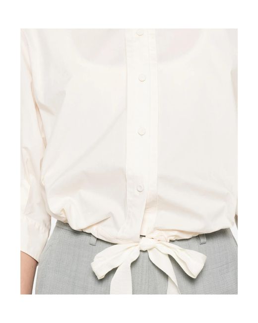 Forte_forte White Turn-Down Collar Shirt