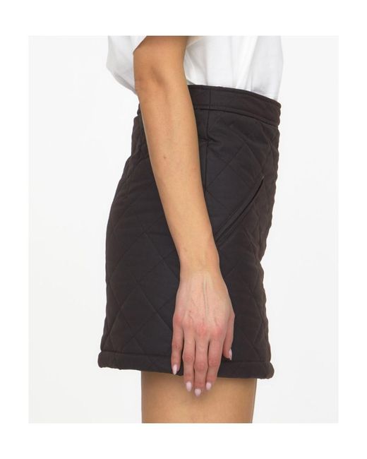 Burberry Gray Diamond Quilted Mini Skirt