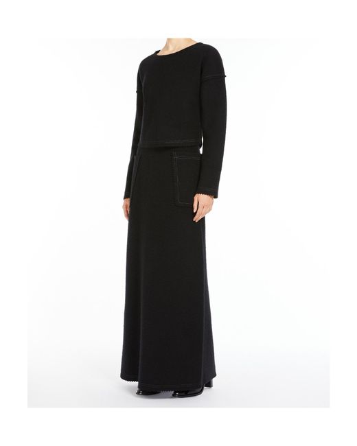 Max Mara Black Zip Detailed Crewneck Jumper