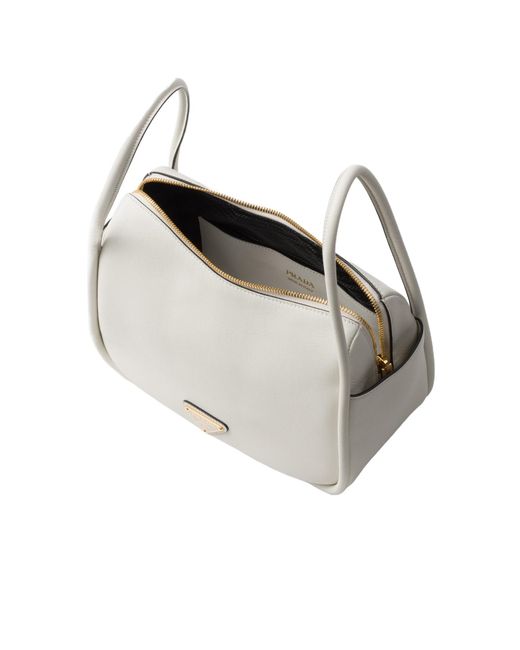 Prada Gray Darling Leather Handbag