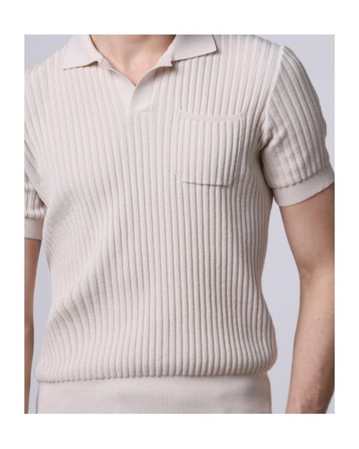 Roberto Collina White Ribbed Pocket Polo Shirt for men