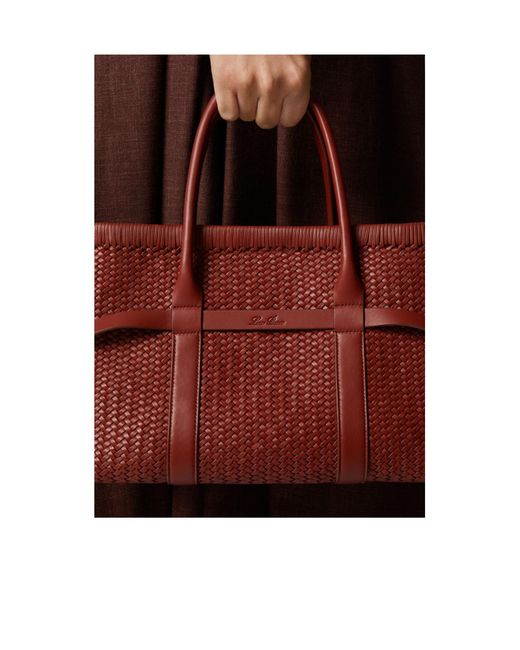 Loro Piana Red Small Ghiera Shopper