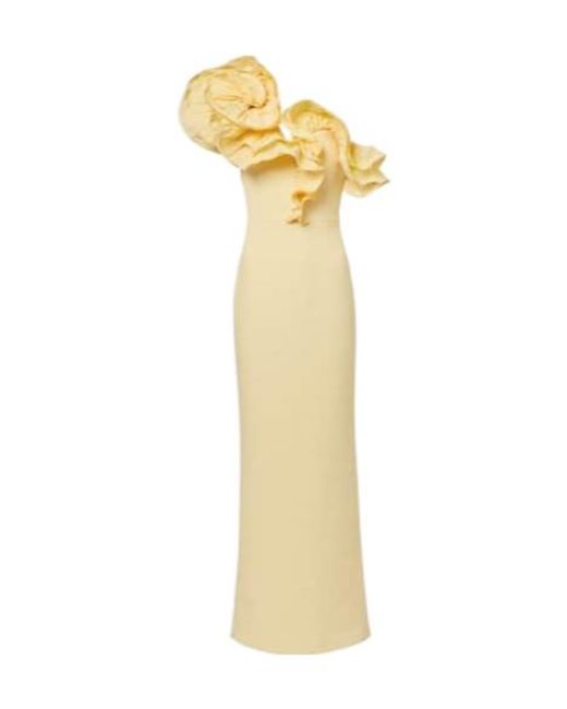 Rebecca Vallance Metallic Lulu One-Shoulder Crepe Maxi Dress