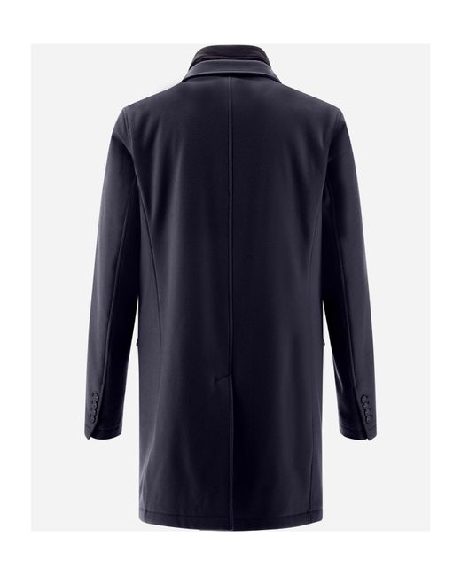 Herno Blue Virgin Wool Coat for men