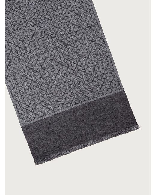 Ferragamo Gray Ferragamo Gancini Monogram Scarf for men