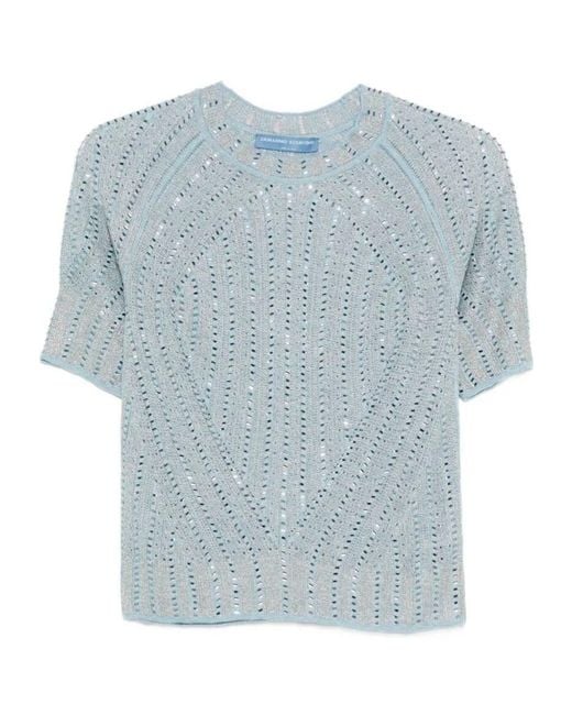 Ermanno Scervino Blue Openwork T-Shirt