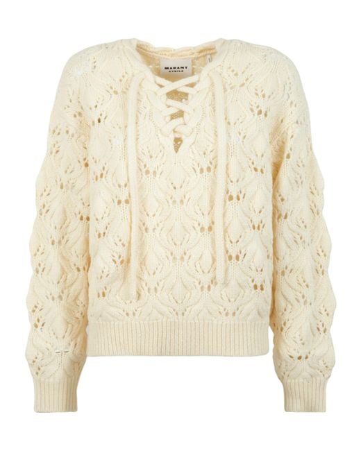 Isabel Marant Natural Isabel Marant Étoile Wendy Lace-Up Knitted Sweater