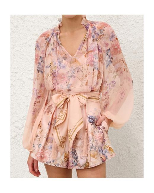 Zimmermann Pink Valiant Billow Blouse