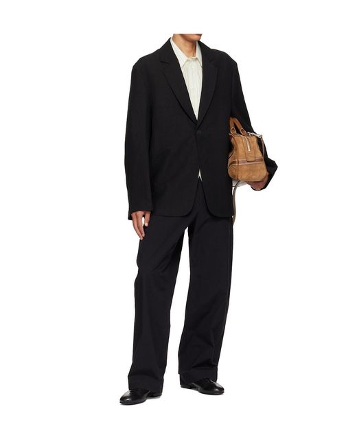 Studio Nicholson Black Long-Sleeved Suit Jacket for men