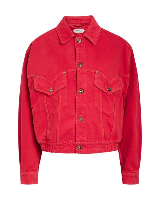 Versace Red Denim Jacket