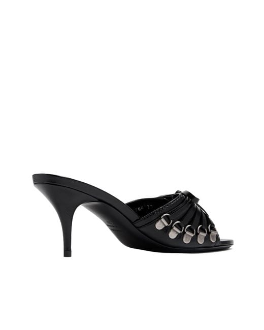 Balenciaga Black Cagole Heeled Sandals