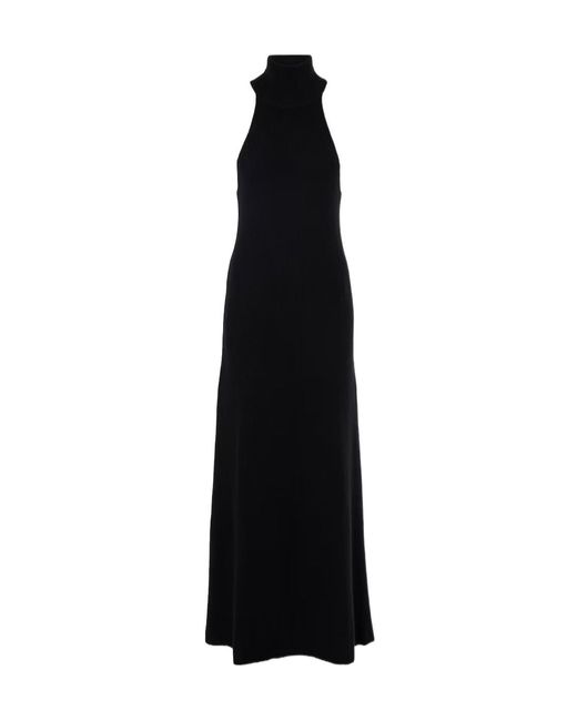 Lisa Yang Black Amannda Ribbed-Knit Cashmere Maxi Dress