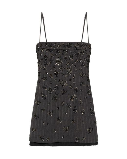 Jonathan Simkhai Black Anden Embellished Mini Dress
