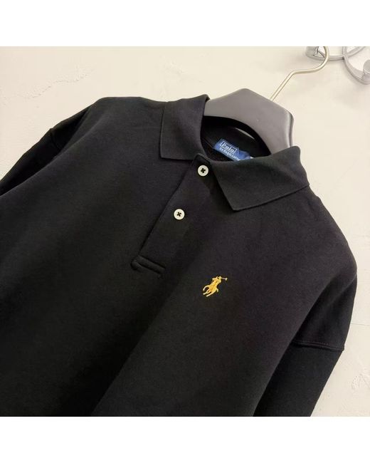 Polo Ralph Lauren Black Polo Pony-Embroidered Polo Shirt