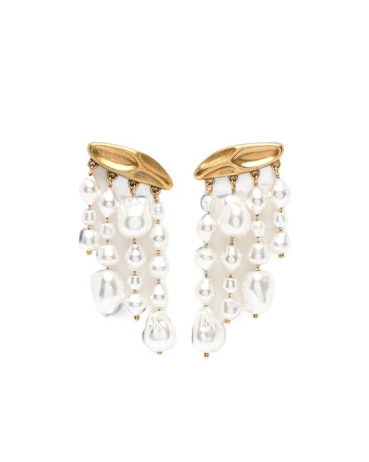 Cult Gaia White Tassel Earrings