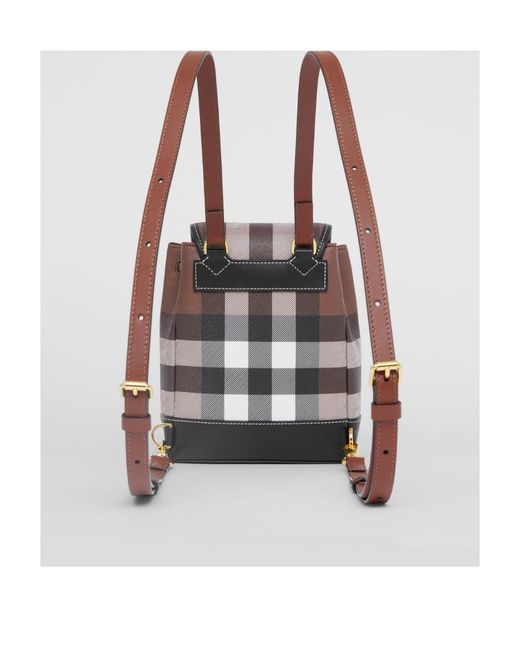 Burberry Brown Checked Foldover Backpack