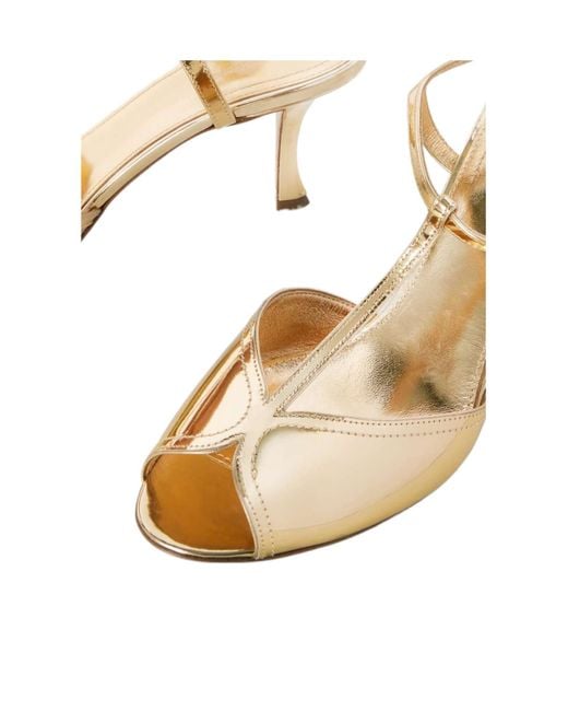 Ferragamo Natural Ferragamo T-Strap Peep Toe Sandals